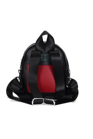 black leather backpack with red and white stripes Pan African Leather Mini Backpack – We The Original People